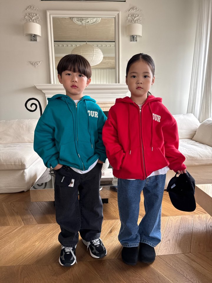 Our - Korean Children Fashion - #minifashionista - Boucle Logo Hood Zip-Up - 11