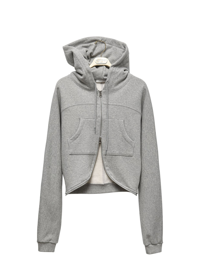Paper Moon - Korean Women Fashion - #momslook - Round Line Slim Hoodie Zip-Up - 7