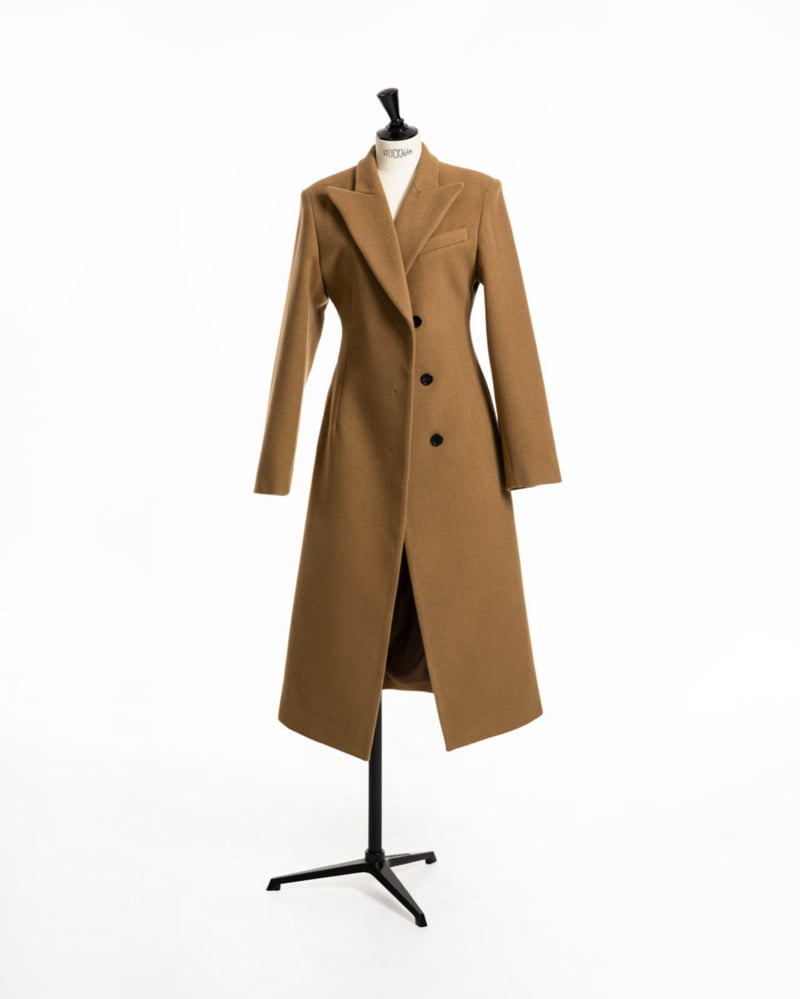 Paper Moon - Korean Women Fashion - #momslook - Luxe Peaked Lapel Hidden Three Button Maxi Coat