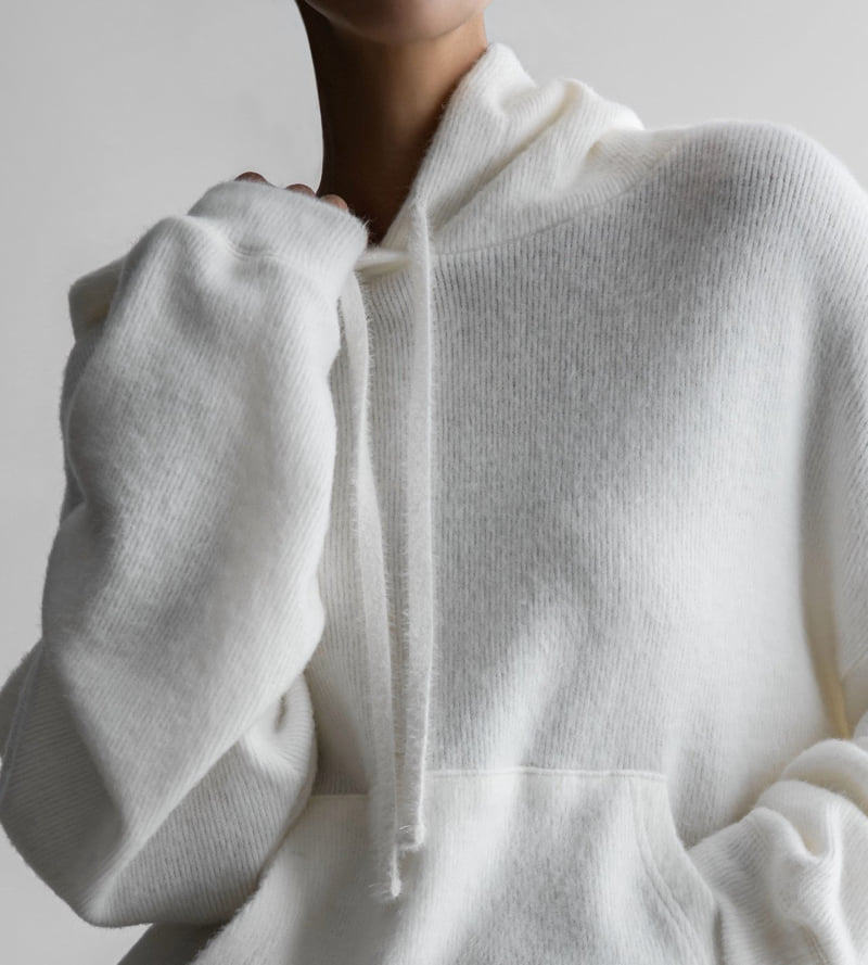 Paper Moon - Korean Women Fashion - #momslook - Hairy Texture Cozy Hooded Top
