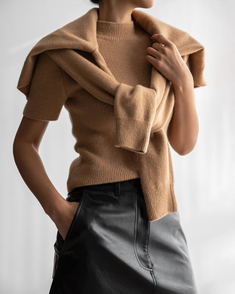 Paper Moon - Korean Women Fashion - #momslook - Stitch Button Detail Cashmere Wool Crop Cardigan - 10