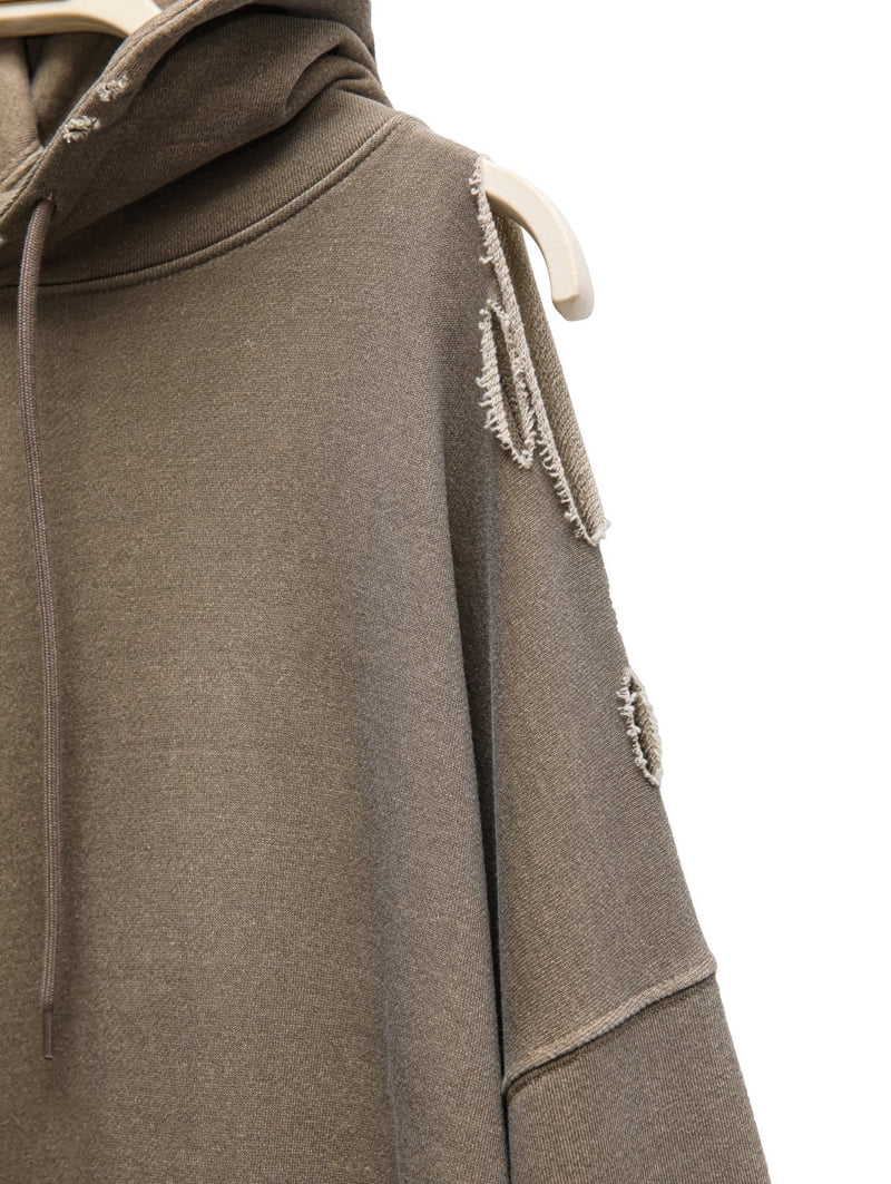 Paper Moon - Korean Women Fashion - #momslook - Oversized Pigment Cutting Detail Hoodie - 10