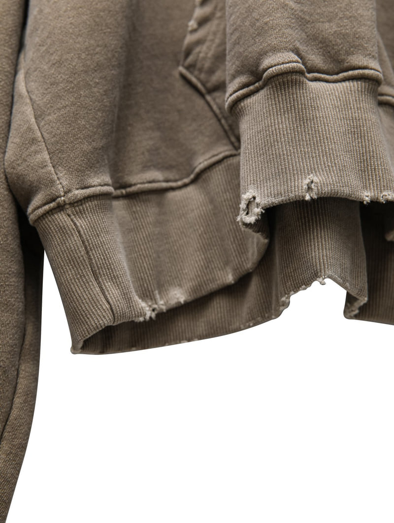 Paper Moon - Korean Women Fashion - #momslook - Oversized Pigment Cutting Detail Hoodie - 12