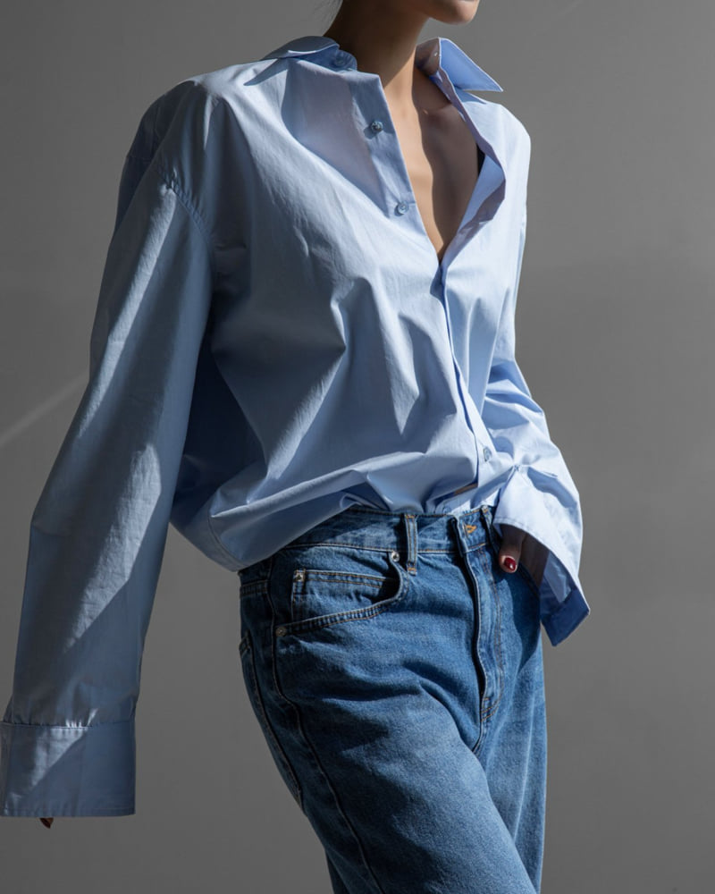 Paper Moon - Korean Women Fashion - #momslook - Classic Premium Cotton Button Down Shirt - 12