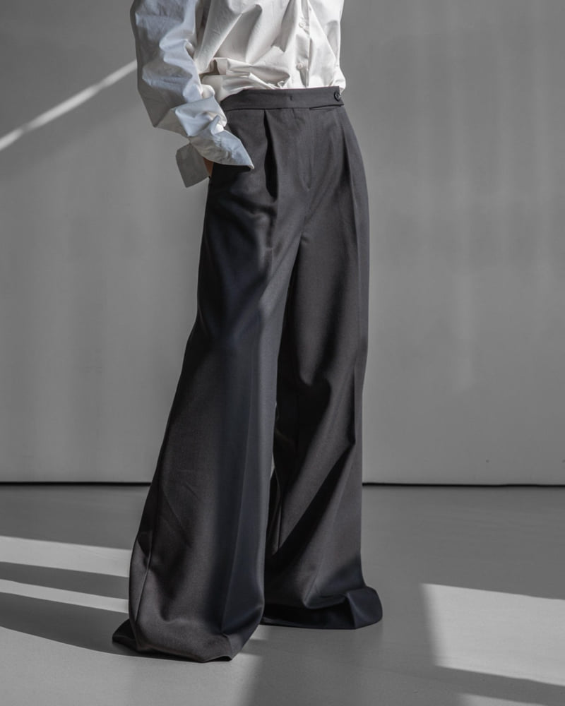 Paper Moon - Korean Women Fashion - #momslook - Wide Pleated Palazzo Pants - 3
