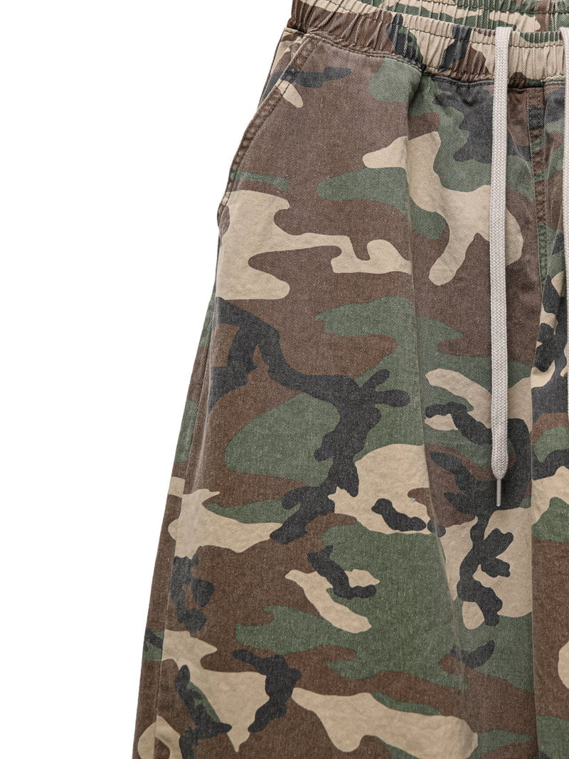 Paper Moon - Korean Women Fashion - #momslook - Camouflage Cotton Banded Maxi Wide Trousers - 10