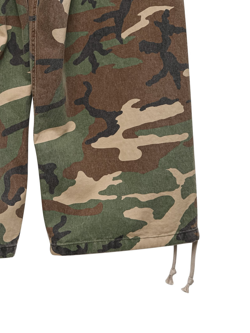Paper Moon - Korean Women Fashion - #momslook - Camouflage Cotton Banded Maxi Wide Trousers - 6