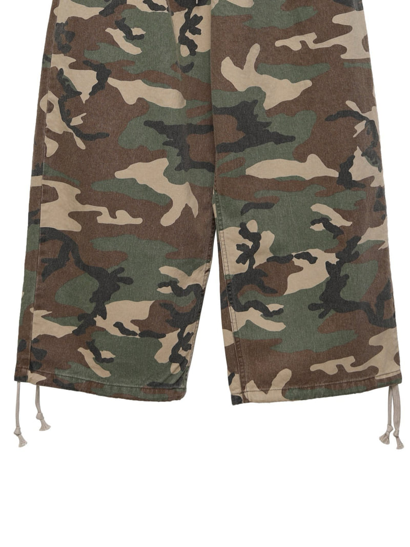 Paper Moon - Korean Women Fashion - #momslook - Camouflage Cotton Banded Maxi Wide Trousers - 9