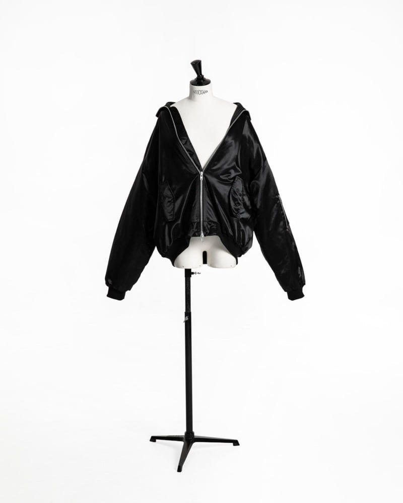 Paper Moon - Korean Women Fashion - #momslook - Oversized High Neck Padded Bomber Jacket - 7