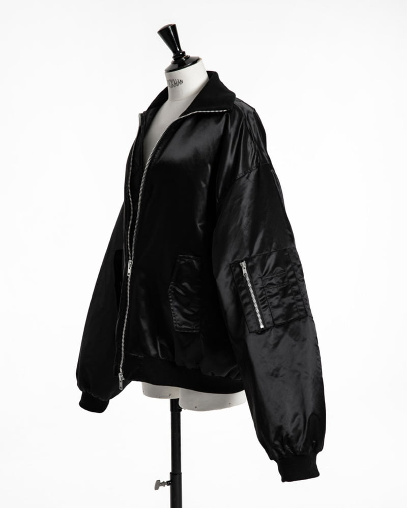 Paper Moon - Korean Women Fashion - #momslook - Oversized High Neck Padded Bomber Jacket - 8