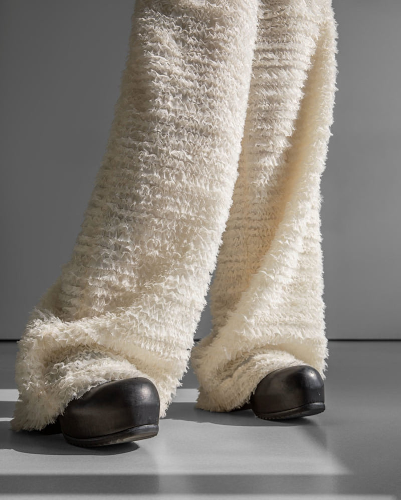 Paper Moon - Korean Women Fashion - #womensfashion - Luxe Feather Lace Detail Wide Trousers - 4