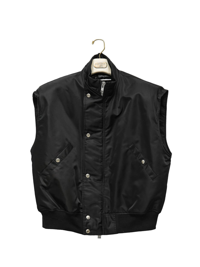 Paper Moon - Korean Women Fashion - #momslook - Oversized Padded Shoulder Bomber Vest - 10