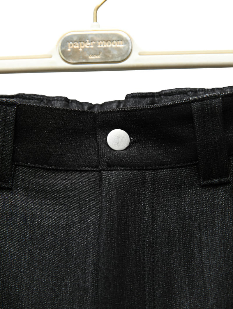 Paper Moon - Korean Women Fashion - #momslook - Pleated Twill Denim Wide Trousers - 10