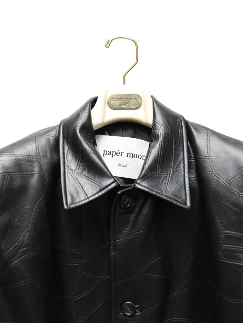 Paper Moon - Korean Women Fashion - #momslook - Patchwork Vegan Single Button Half Coat - 10