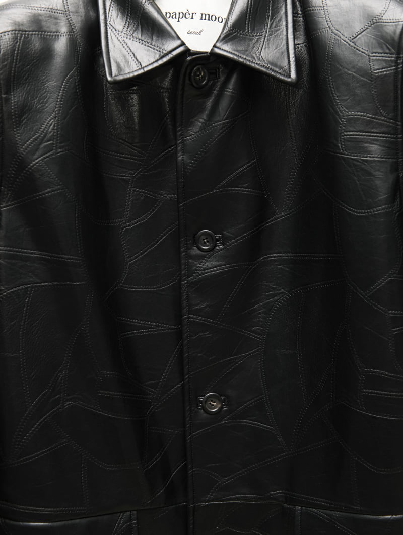 Paper Moon - Korean Women Fashion - #momslook - Patchwork Vegan Single Button Half Coat - 12