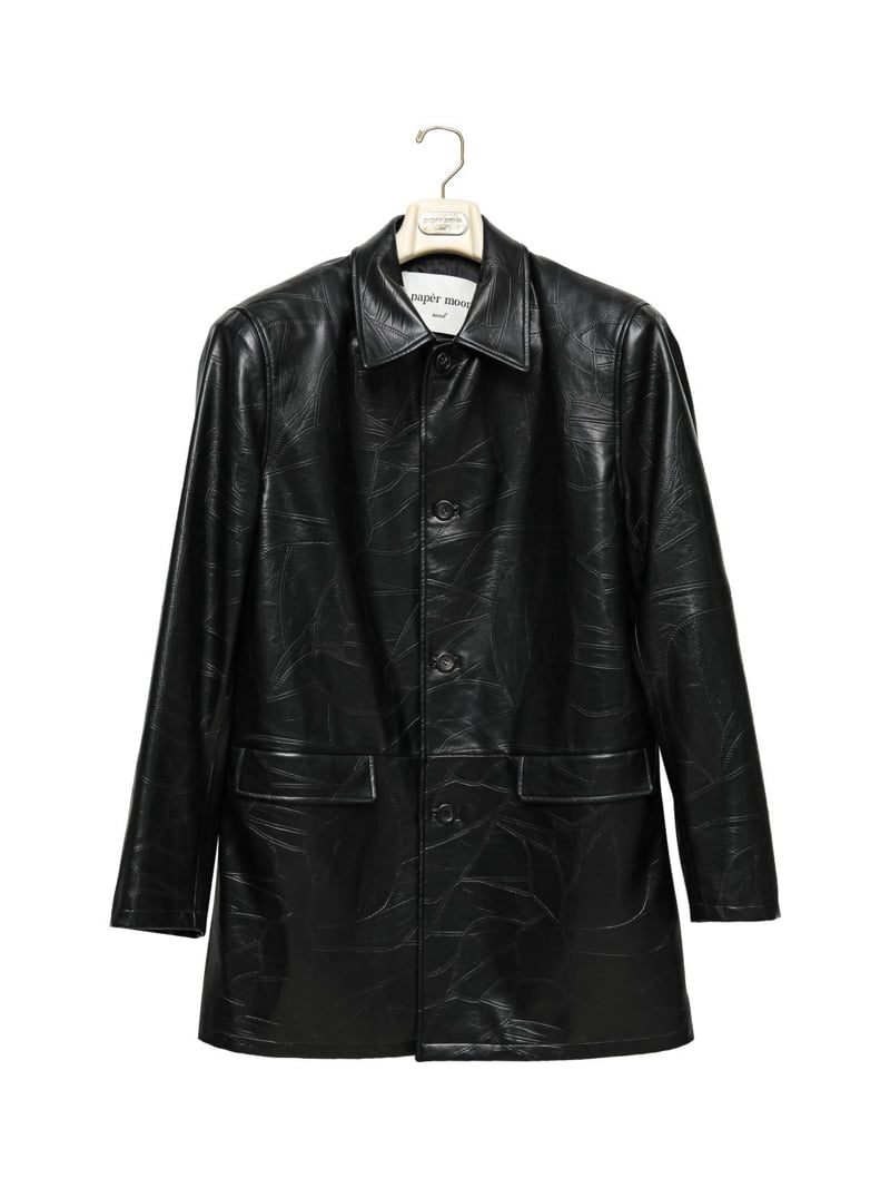 Paper Moon - Korean Women Fashion - #momslook - Patchwork Vegan Single Button Half Coat - 6