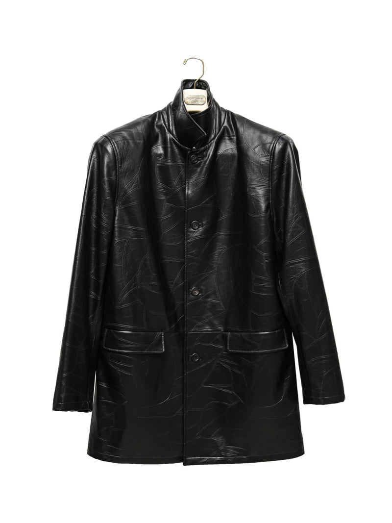 Paper Moon - Korean Women Fashion - #momslook - Patchwork Vegan Single Button Half Coat - 8