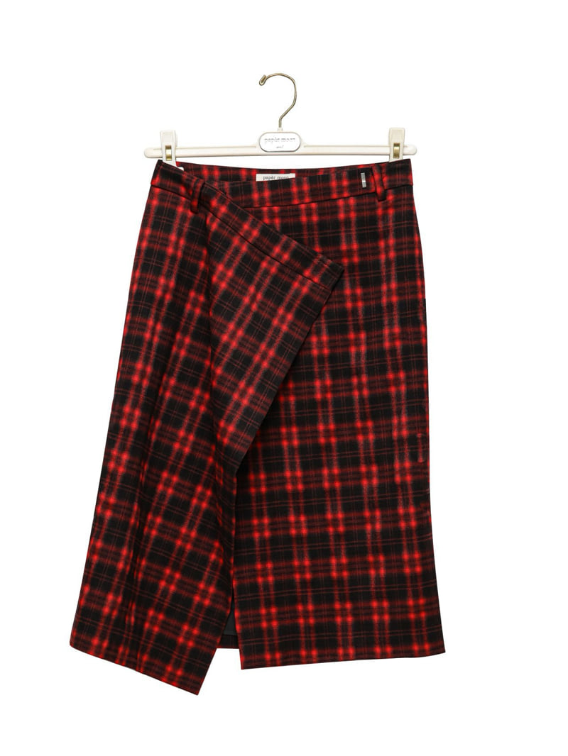 Paper Moon - Korean Women Fashion - #momslook - Plaid Check Pattern Wrap Midi Skirt - 5