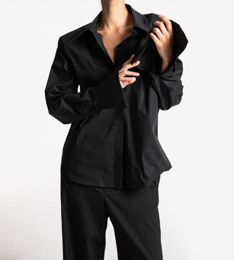 Paper Moon - Korean Women Fashion - #womensfashion - Wing Cuffs Detail Button Down Shirt - 4