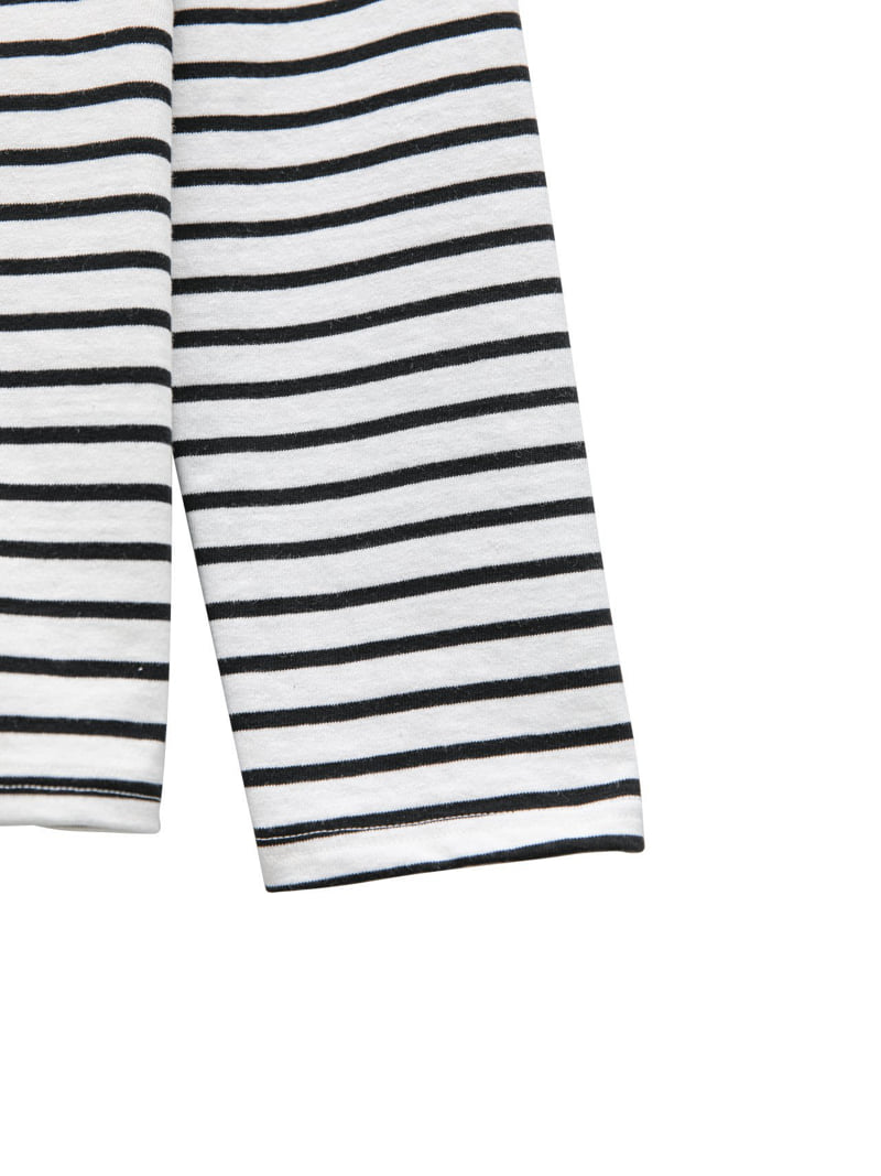 Paper Moon - Korean Women Fashion - #momslook - Boyfriend Fit Stripe Boat Neck Tee - 12