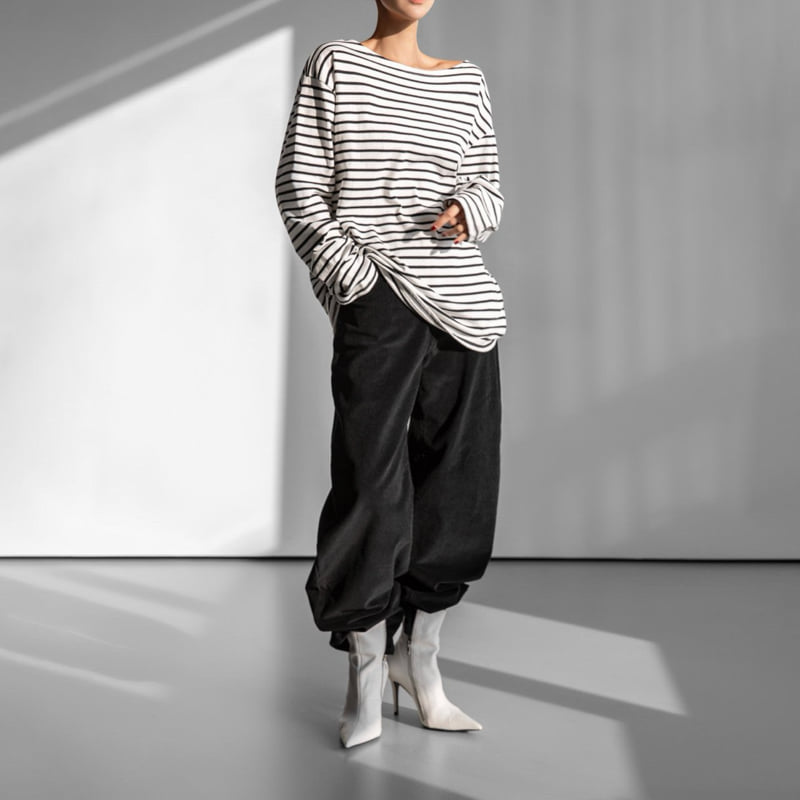Paper Moon - Korean Women Fashion - #momslook - Classic Corduroy Volume Pants - 2
