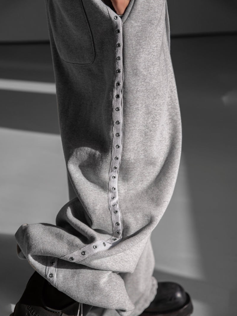 Paper Moon - Korean Women Fashion - #womensfashion - Oversized Eyelet Line Sweat Wide Pants - 4
