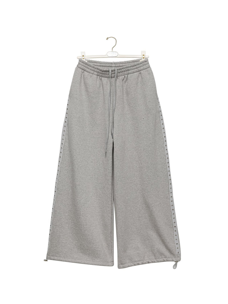 Paper Moon - Korean Women Fashion - #momslook - Oversized Eyelet Line Sweat Wide Pants - 6