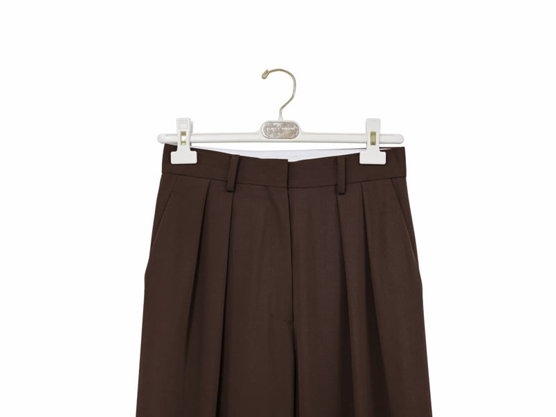 Paper Moon - Korean Women Fashion - #momslook - Low Waist Double Pleat Wide Trousers - 5