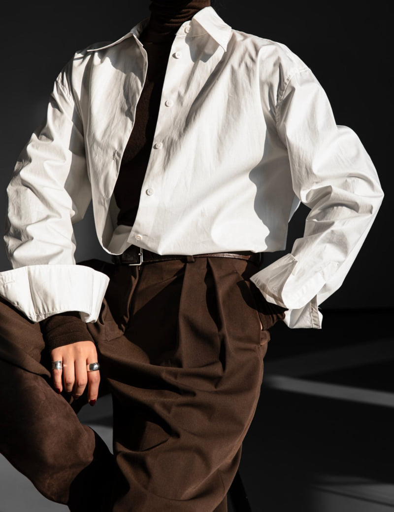 Paper Moon - Korean Women Fashion - #womensfashion - Classic Premium Cotton Button Down Shirt - 4