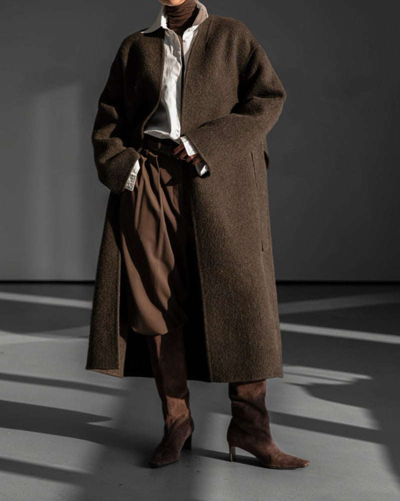 Paper Moon - Korean Women Fashion - #momslook - Luxe Suri Alpaca Fuzzy Handmade Robe Coat - 3