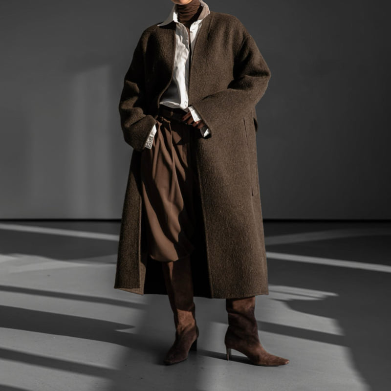 Paper Moon - Korean Women Fashion - #momslook - Luxe Suri Alpaca Fuzzy Handmade Robe Coat - 5