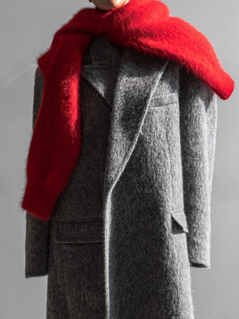 Paper Moon - Korean Women Fashion - #momslook - Peaked Lapel Mohair Maxi Oversized Coat