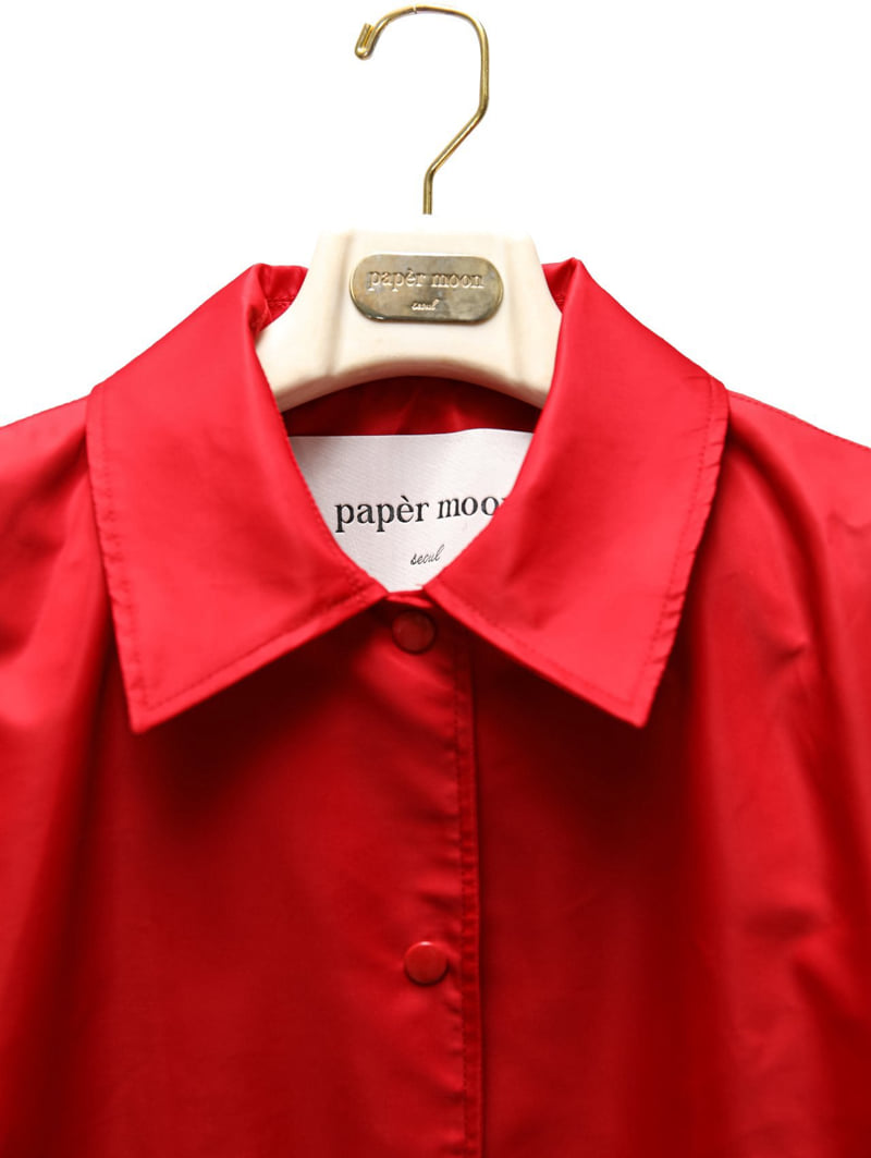 Paper Moon - Korean Women Fashion - #momslook - Oversized Padded Shoulder Snap Button Jacket - 12