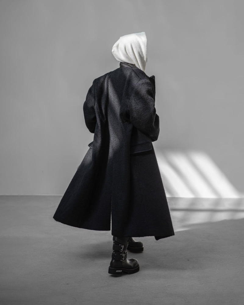 Paper Moon - Korean Women Fashion - #momslook - Peaked Lapel Mohair Maxi Oversized Coat - 12