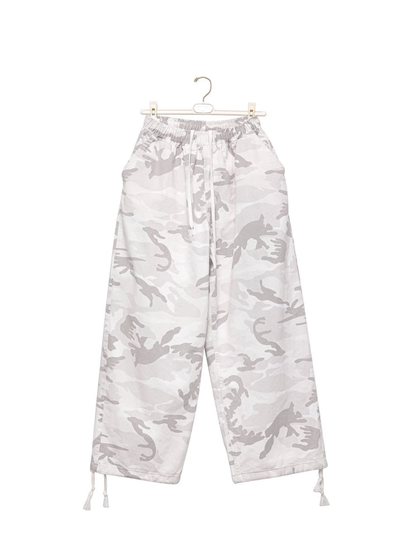 Paper Moon - Korean Women Fashion - #momslook - Camouflage Cotton Banded Maxi Wide Trousers - 6