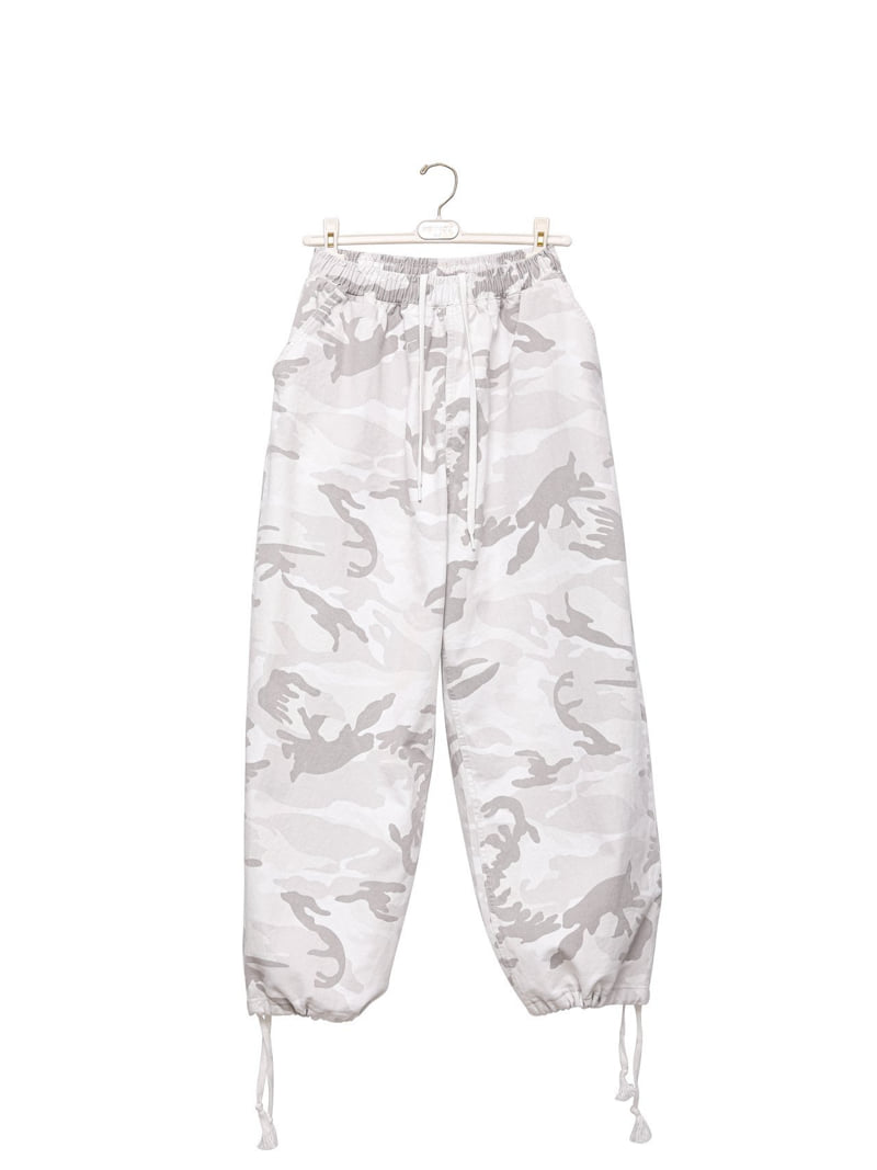 Paper Moon - Korean Women Fashion - #momslook - Camouflage Cotton Banded Maxi Wide Trousers - 8