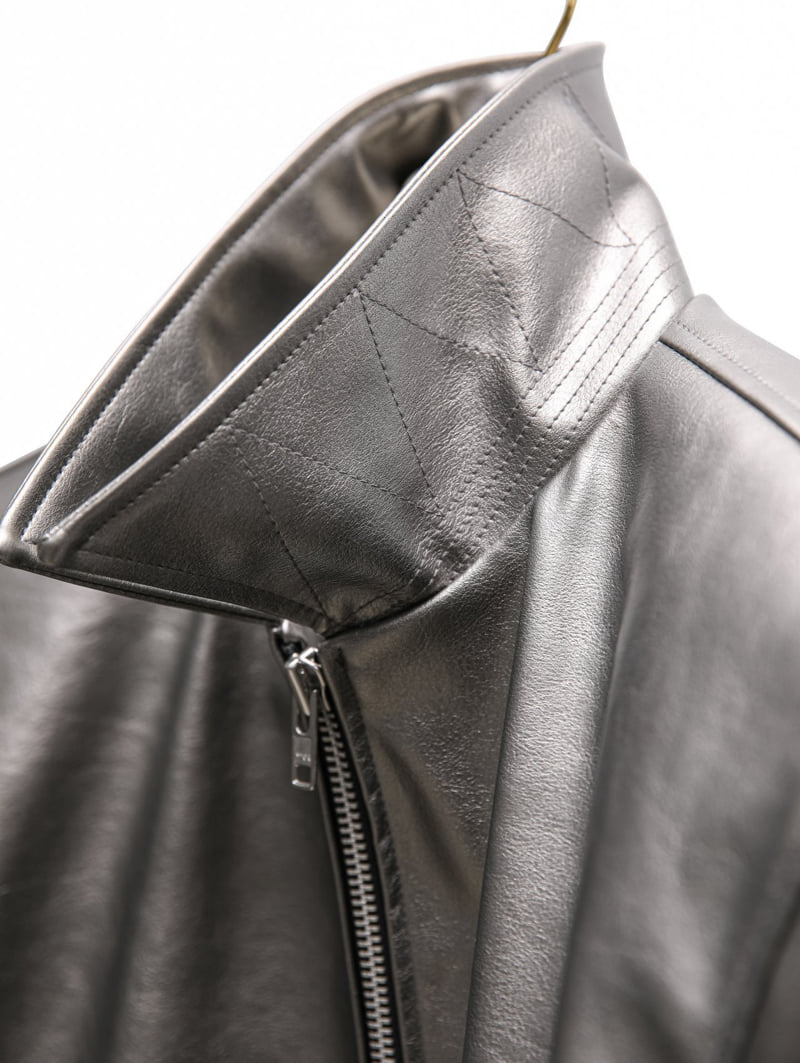 Paper Moon - Korean Women Fashion - #momslook - Oversingle Zipper Belted Buckle Jacket - 11