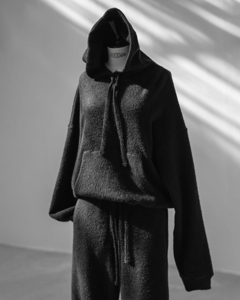 Paper Moon - Korean Women Fashion - #momslook - Hairy Texture Cozy Hooded Top - 6