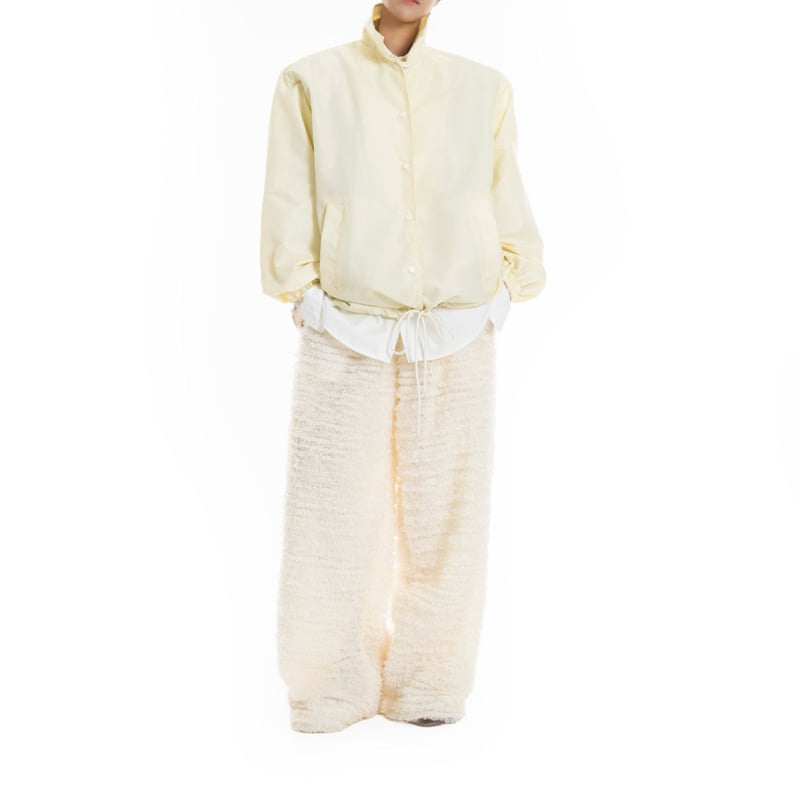 Paper Moon - Korean Women Fashion - #vintagekidsstyle - Oversized Padded Shoulder Snap Button Jacket - 4