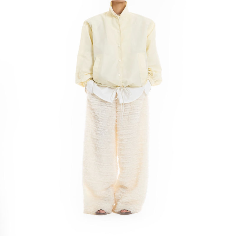 Paper Moon - Korean Women Fashion - #restrostyle - Oversized Padded Shoulder Snap Button Jacket - 5