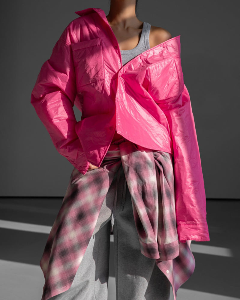Paper Moon - Korean Women Fashion - #romanticstyle - Oversized Vivid Lightweight Padded Button Down Shirt - 7