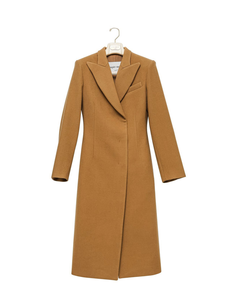 Paper Moon - Korean Women Fashion - #shopsmall - Luxe Peaked Lapel Hidden Three Button Maxi Coat - 10