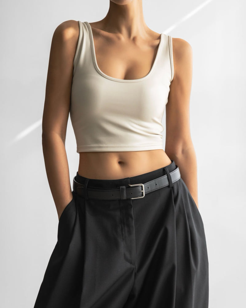Paper Moon - Korean Women Fashion - #shopsmall - Vegan Crop Sleeveless Tank Top - 5