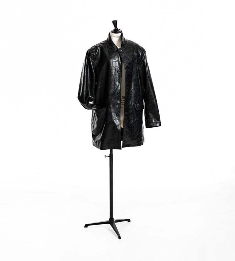 Paper Moon - Korean Women Fashion - #shopsmall - Patchwork Vegan Single Button Half Coat - 2