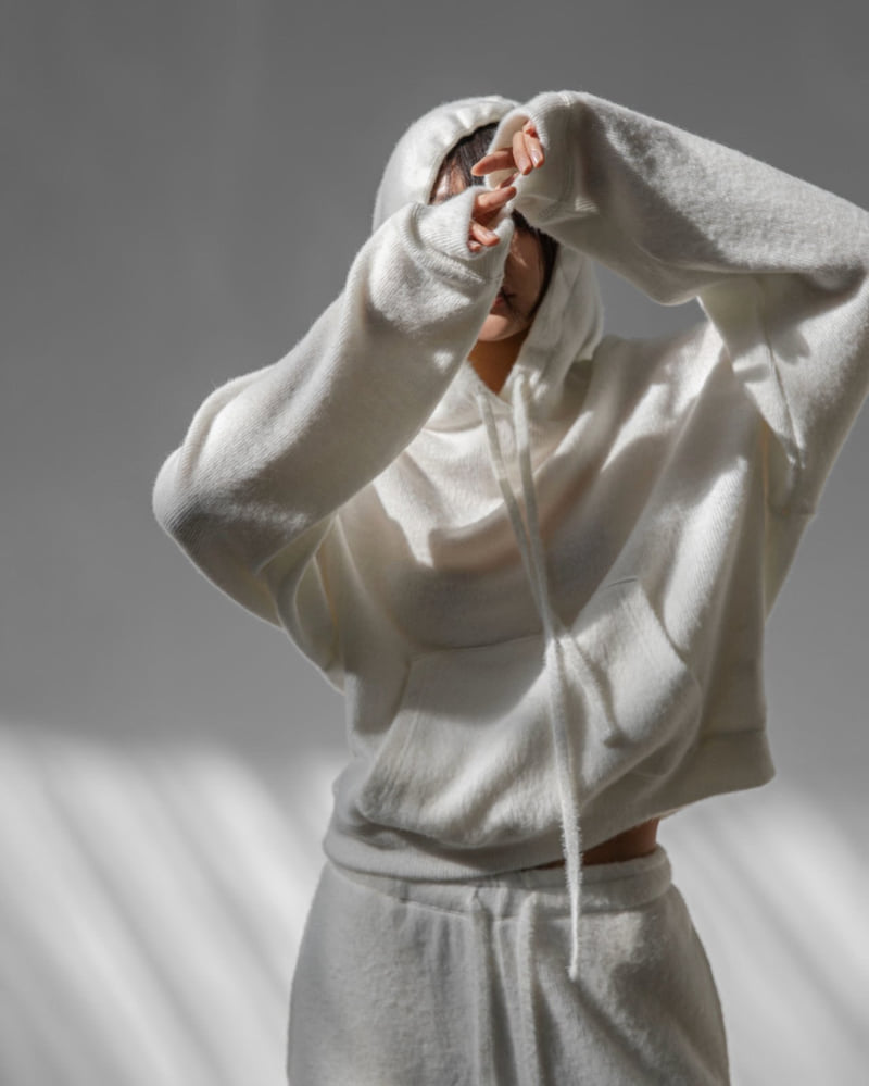Paper Moon - Korean Women Fashion - #shopsmall - Hairy Texture Cozy Hooded Top