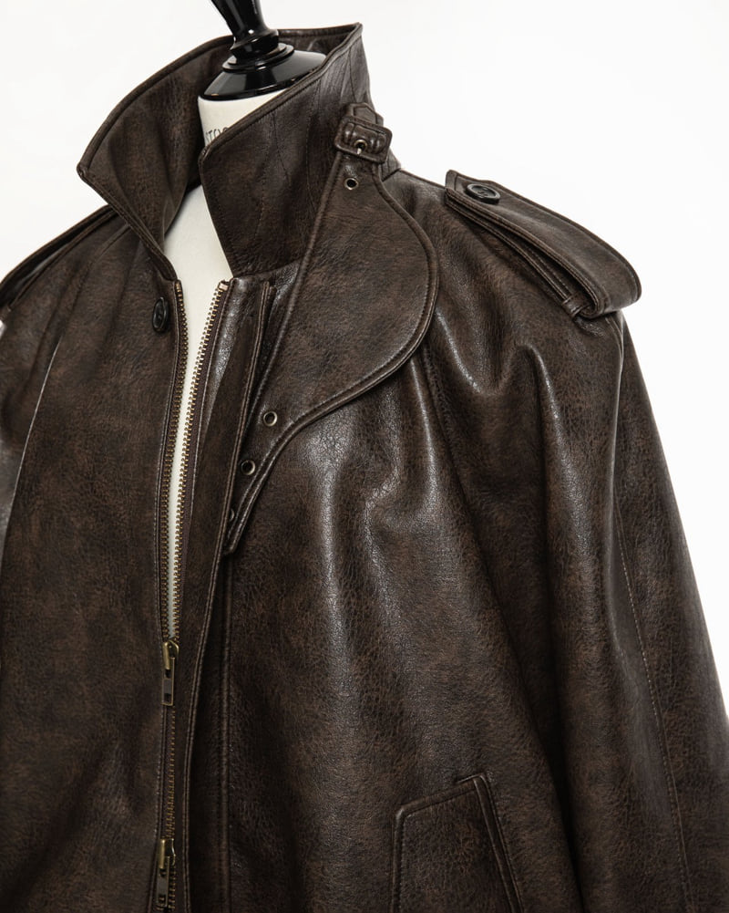 Paper Moon - Korean Women Fashion - #thelittlethings - Oversized Vegan Button-Up Bomber Jacket - 9