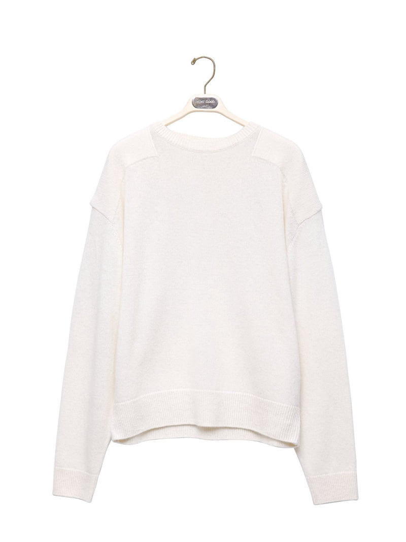 Paper Moon - Korean Women Fashion - #thelittlethings - Double Knitting Shoulder Detail Round Neck Knit - 6