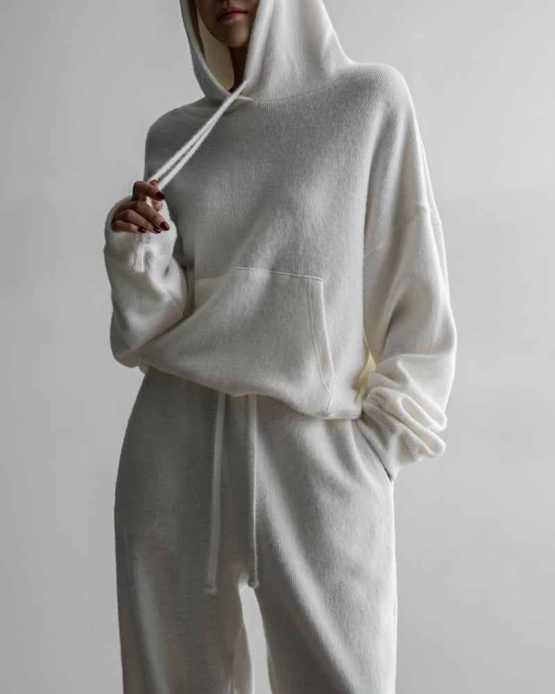 Paper Moon - Korean Women Fashion - #womensfashion - Hairy Texture Cozy Hooded Top - 4