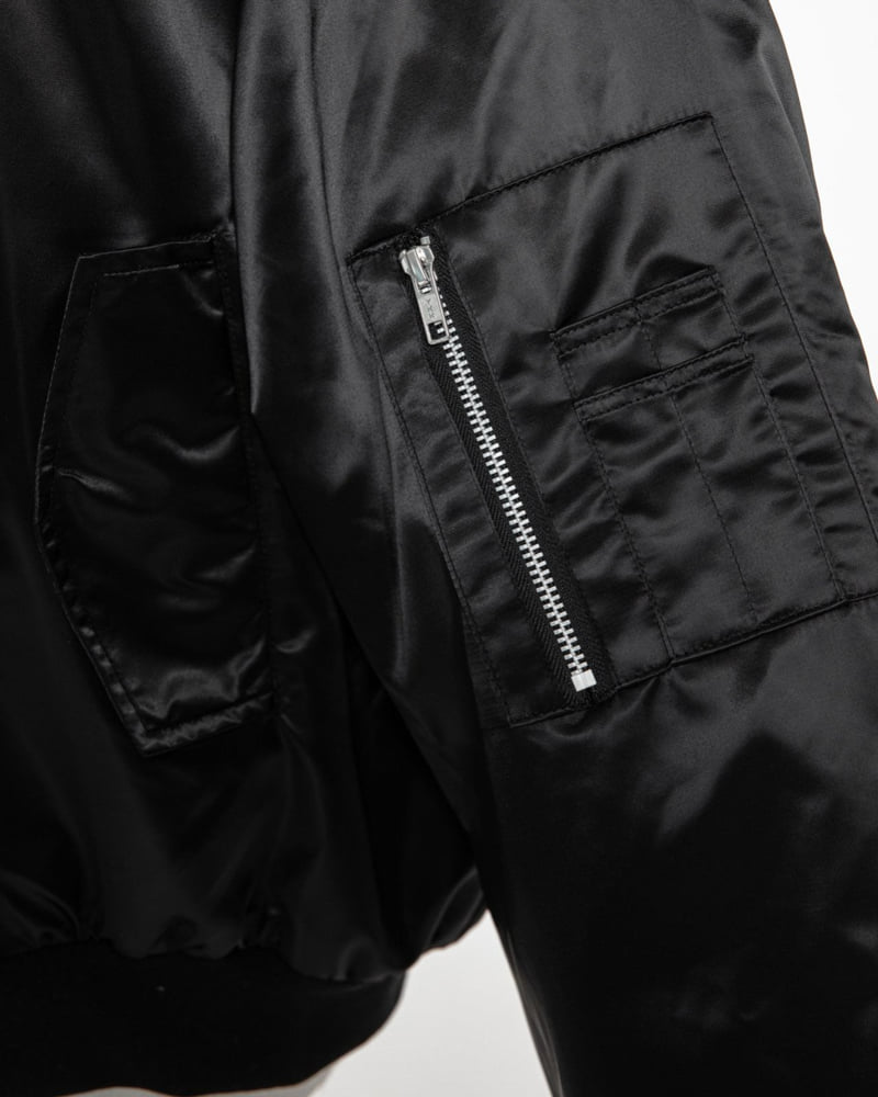 Paper Moon - Korean Women Fashion - #vintageinspired - Oversized High Neck Padded Bomber Jacket - 11