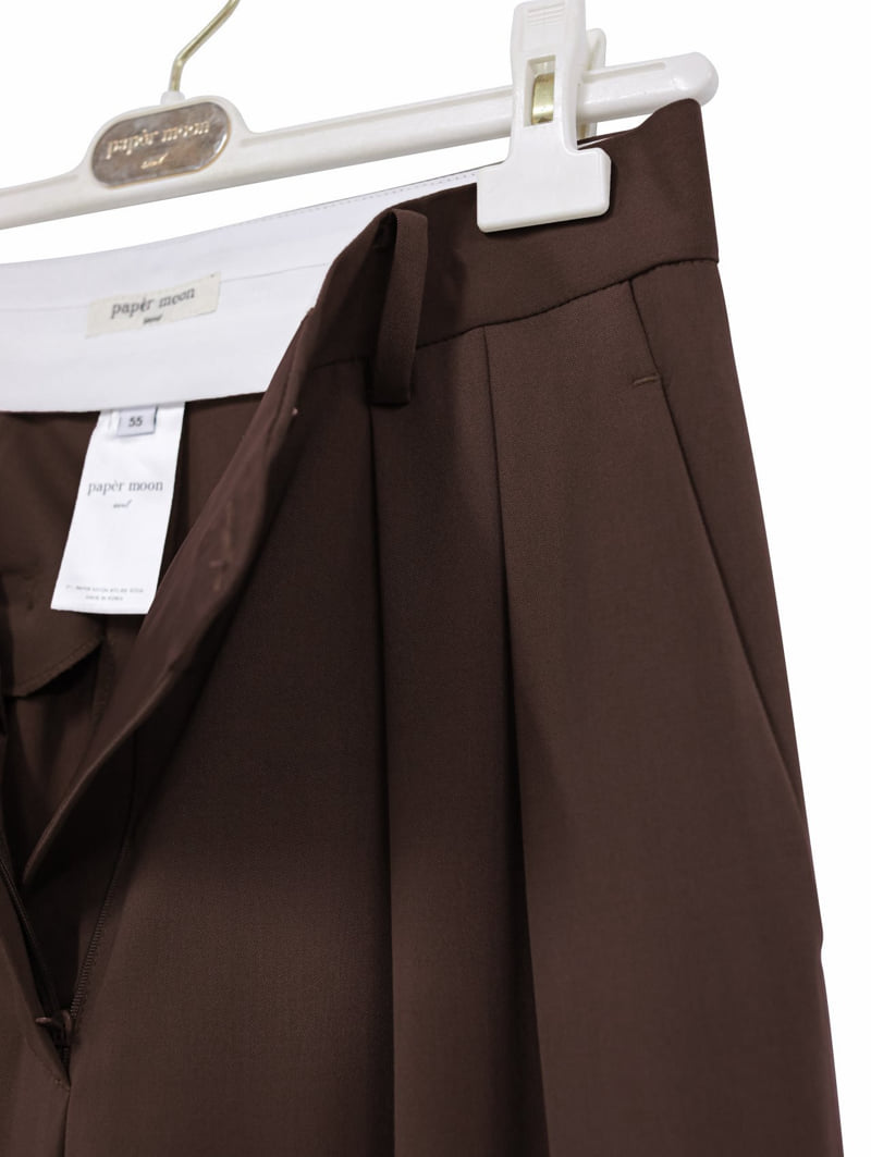Paper Moon - Korean Women Fashion - #vintageinspired - Low Waist Double Pleat Wide Trousers - 9